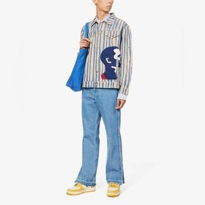 KIDSUPER STUDIOS STRIPED  APPLIQUÉD JEAN JACKET